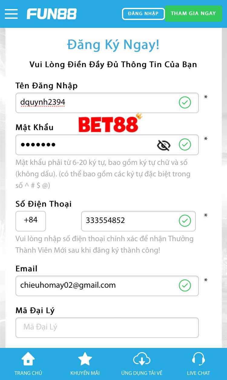 đăng ký FUN88